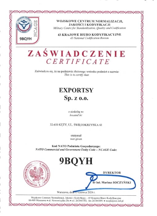 NCAGE Certificate